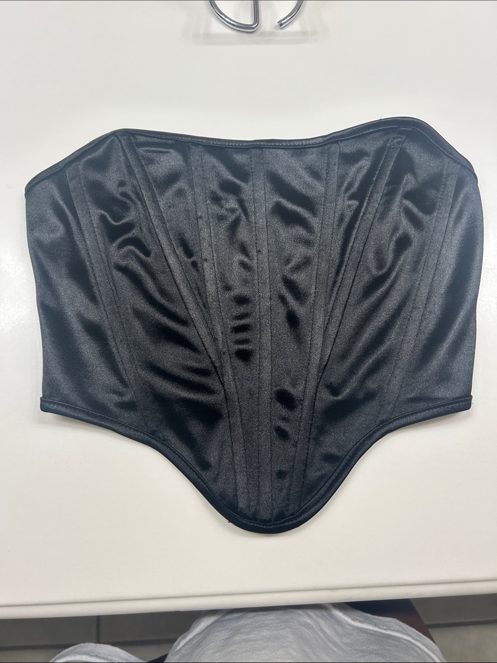SHEIN Black Satin Corset Top